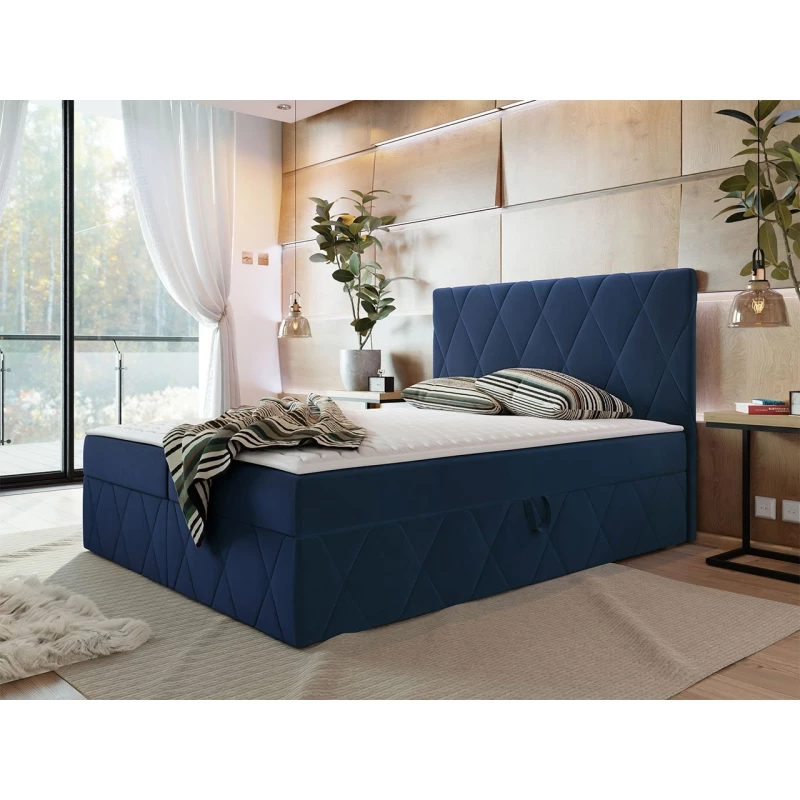 Hotelová manželská posteľ 180x200 PALMA - modrá + topper ZDARMA