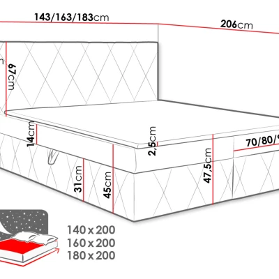 Hotelová manželská posteľ 180x200 PALMA - hnedá + topper ZDARMA