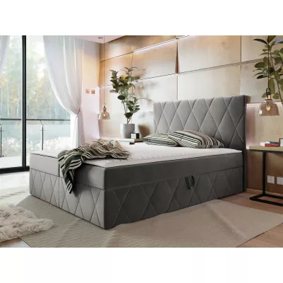 Hotelová manželská posteľ 160x200 PALMA - šedá + topper ZDARMA
