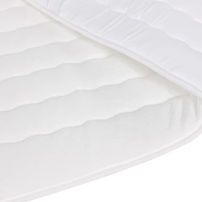 Boxspringová jednolôžková posteľ 90x200 PORFIRO 3 - biela ekokoža / khaki, pravé prevedenie + topper ZDARMA