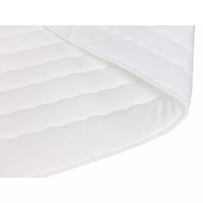 Boxspringová jednolôžková posteľ 90x200 PORFIRO 3 - biela ekokoža / béžová, pravé prevedenie + topper ZDARMA