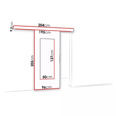 Posuvné interiérové dvere so zrkadlom VIGRA 9 - 90 cm, jaseň tmavý