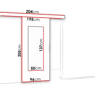 Posuvné interiérové dvere so zrkadlom VIGRA 9 - 90 cm, dub sonoma