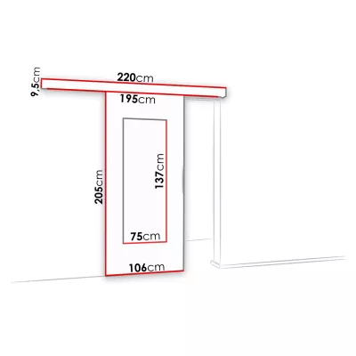 Posuvné interiérové dvere so zrkadlom VIGRA 9 - 100 cm, jaseň tmavý