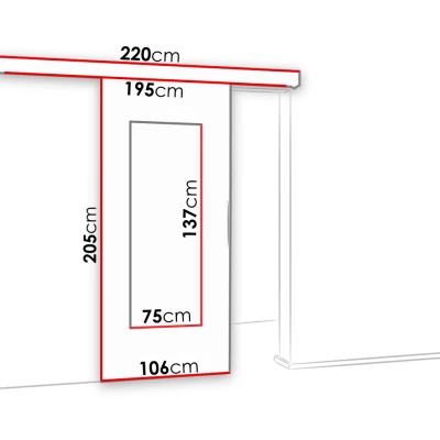 Posuvné interiérové dvere so zrkadlom VIGRA 9 - 100 cm, biele