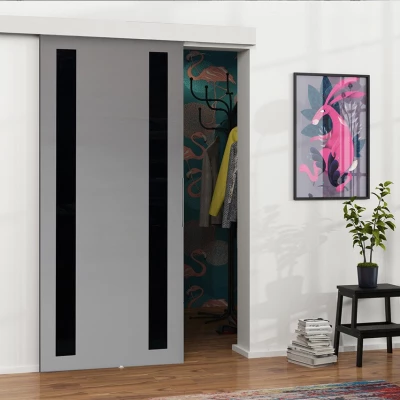 Posuvné interiérové dvere VIGRA 8 - 80 cm, čierne / antracitové
