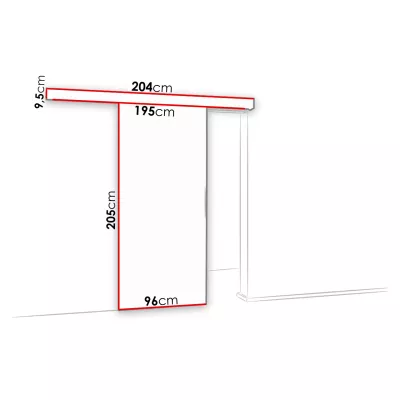 Posuvné interiérové dvere VIGRA 8 - 90 cm, čierne / jaseň tmavý