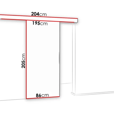 Posuvné interiérové dvere VIGRA 8 - 80 cm, čierne / jaseň tmavý