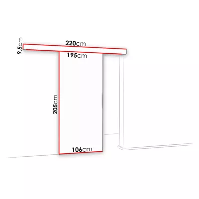 Posuvné interiérové dvere VIGRA 8 - 100 cm, čierne / jaseň tmavý