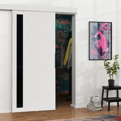 Posuvné interiérové dvere VIGRA 7 - 90 cm, čierne / biele