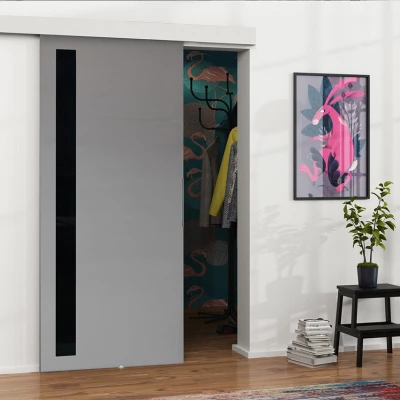 Posuvné interiérové dvere VIGRA 7 - 80 cm, čierne / antracitové