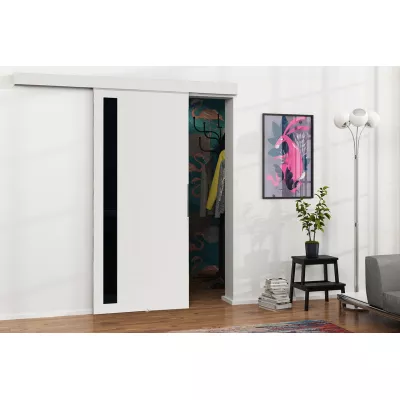 Posuvné interiérové dvere VIGRA 7 - 80 cm, čierne / biele
