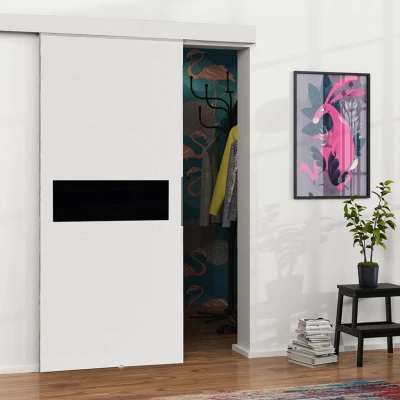 Posuvné interiérové dvere VIGRA 6 - 90 cm, čierne / biele