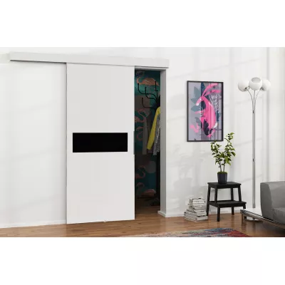 Posuvné interiérové dvere VIGRA 6 - 90 cm, čierne / biele