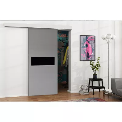 Posuvné interiérové dvere VIGRA 6 - 100 cm, čierne / antracitové