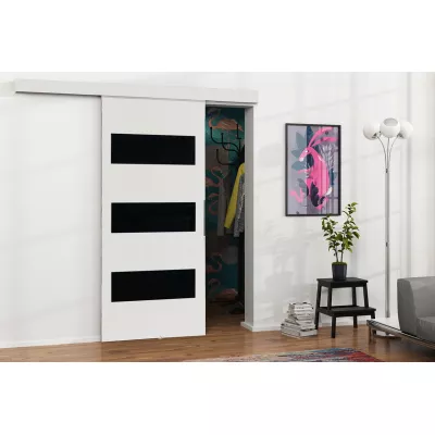 Posuvné interiérové dvere VIGRA 4 - 100 cm, čierne / biele