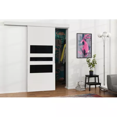 Posuvné interiérové dvere VIGRA 3 - 90 cm, čierne / biele