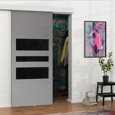 Posuvné interiérové dvere VIGRA 3 - 90 cm, čierne / antracitové