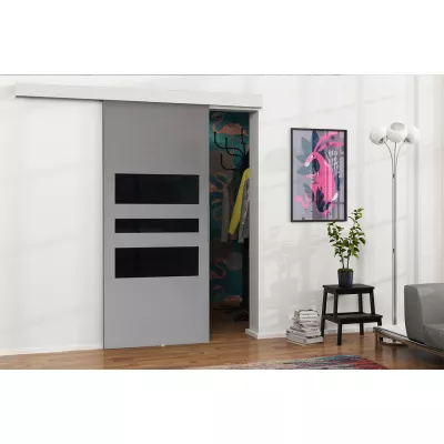 Posuvné interiérové dvere VIGRA 3 - 80 cm, čierne / antracitové