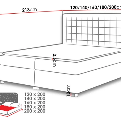 Hotelová jednolôžková posteľ 120x200 SARITA - tmavá šedá + topper ZDARMA