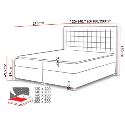 Hotelová jednolôžková posteľ 120x200 SARITA - tmavá šedá + topper ZDARMA