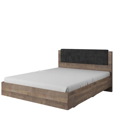 Manželská posteľ s roštom 160x200 POREY - dub sand grange / dub matera