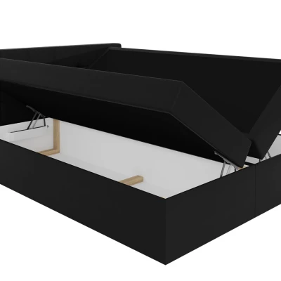 Boxpringová posteľ 160x200 CAROLA - tmavá šedá + topper ZDARMA