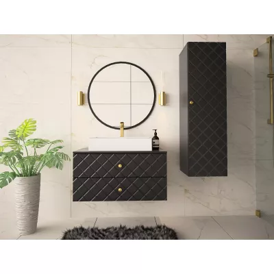 Kúpeľňová zostava PAULITA 2 - čierna + sifón a umývadlo ZDARMA