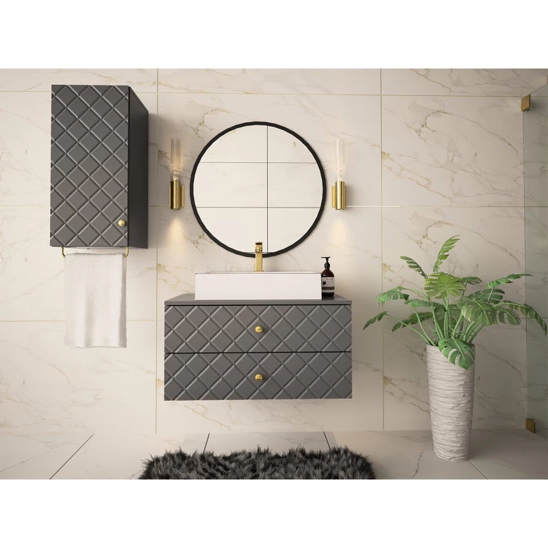 Kúpeľňová zostava PAULITA 3 - šedá + sifón a umývadlo ZDARMA