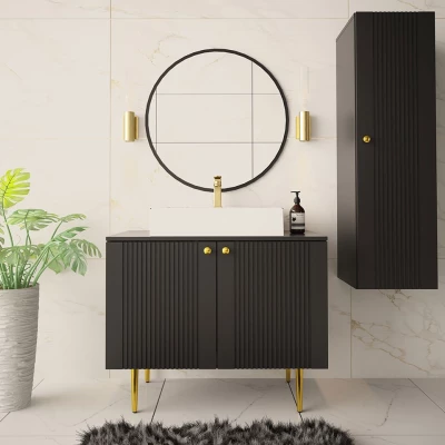 Kúpeľňový set ORIA 2 - čierny + umývadlo ZDARMA