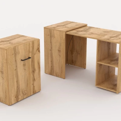 Výsuvný písací stôl SABRI - dub wotan