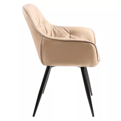 Čalúnená stolička LUSINE - béžová / čierna