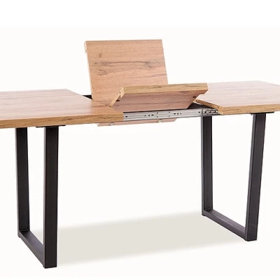 Rozkladací jedálenský stôl BRAULIO - 140x85, dub artisan / čierny