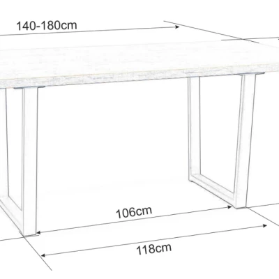 Rozkladací jedálenský stôl BRAULIO - 140x85, dub artisan / čierny