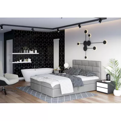 Boxspringová posteľ s úložným priestorom WALLY COMFORT - 160x200, šedá