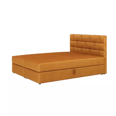 Boxspringová posteľ s úložným priestorom WALLY COMFORT - 160x200, horčicová