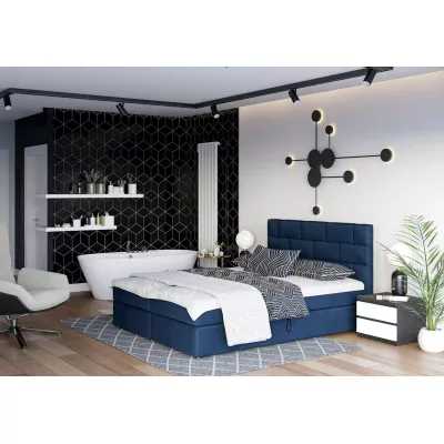 Boxspringová posteľ s úložným priestorom WALLY COMFORT - 140x200, modrá