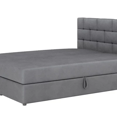 Boxspringová posteľ s úložným priestorom WALLY COMFORT - 140x200, tmavo šedá