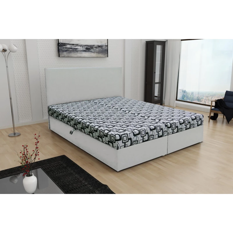 Boxspringová posteľ s úložným priestorom DANIELA COMFORT - 140x200, biela / šedá