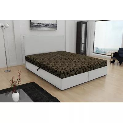 Boxspringová posteľ s úložným priestorom DANIELA COMFORT - 180x200, biela / hnedá