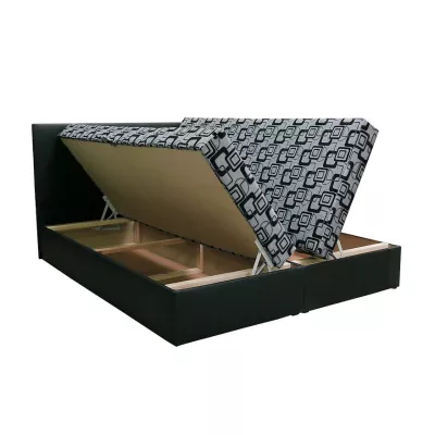 Boxspringová posteľ s úložným priestorom DANIELA COMFORT - 180x200, biela / hnedá