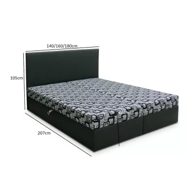 Boxspringová posteľ s úložným priestorom DANIELA COMFORT - 160x200, biela / hnedá