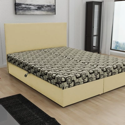 Boxspringová posteľ s úložným priestorom DANIELA COMFORT - 140x200, béžová