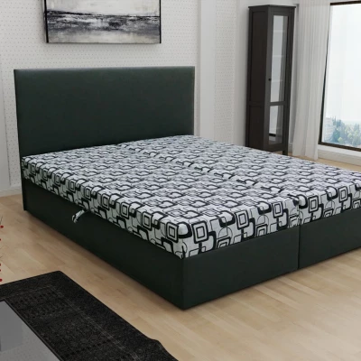 Boxspringová posteľ s úložným priestorom DANIELA COMFORT - 160x200, čierna / šedá