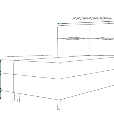 Boxspringová posteľ s úložným priestorom HENNI COMFORT - 200x200, svetlá grafitová