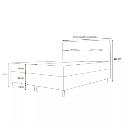 Boxspringová posteľ s úložným priestorom HENNI COMFORT - 160x200, svetlá grafitová