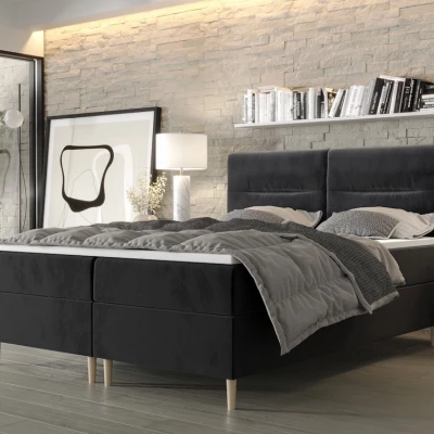 Boxspringová posteľ s úložným priestorom HENNI COMFORT - 160x200, svetlá grafitová