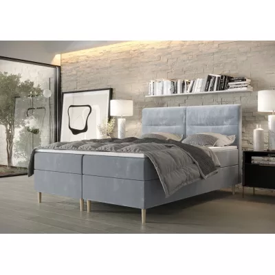 Boxspringová posteľ s úložným priestorom HENNI COMFORT - 200x200, modrá