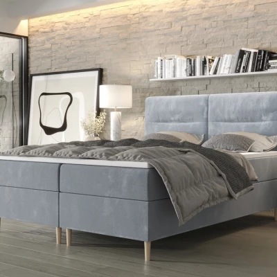 Boxspringová posteľ s úložným priestorom HENNI COMFORT - 180x200, modrá