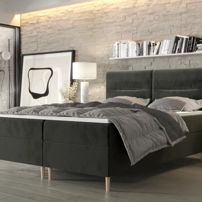 Boxspringová posteľ s úložným priestorom HENNI COMFORT - 180x200, popolavá